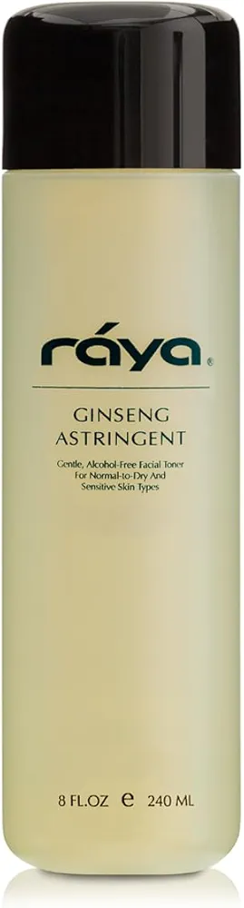 RAYA Ginseng Astringent with AHA 6 oz (G-205) | Gentle Glycolic Facial Toner for Dry and Sensitive Skin | Helps Tighten Pores, Smooth Complexion, and Reduce Fine Lines | Made with Alpha Hydroxy Acids