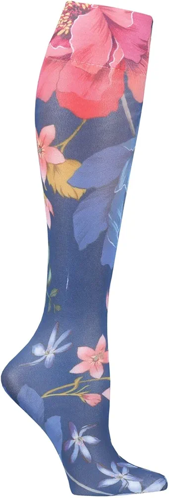 Celeste Stein Moderate Compression Knee High Stockings Wide Calf - Navy Paradise