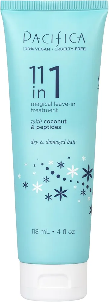 Pacifica Beauty 11 in 1 Magical Leave In Conditioner Treatment, Haircare, Hair Treatment, Frizz Control, Detangling, Hair Repair, Color Safe, For Dry and Damaged Hair, Vegan, 4 fl oz (1 Count)