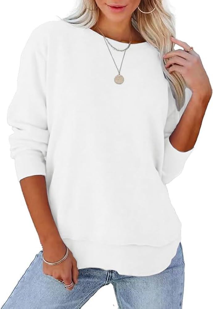 Women's Casual Long Sleeve Crewneck Sweatshirt Loose Flowy Lightweight Pullover Sweatshirts Tops