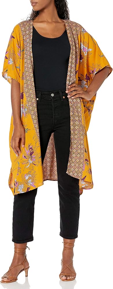 Angie Women's Boho Long Duster Kimono Cardigan