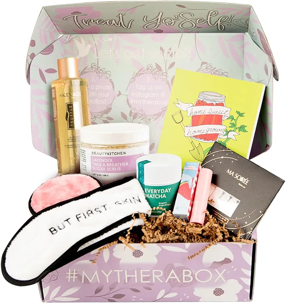 Glow Up Self Care Box with 7 Wellness Glow Up Products and Self Care Gifts for Women - Send a Beauty Makeover Care Package