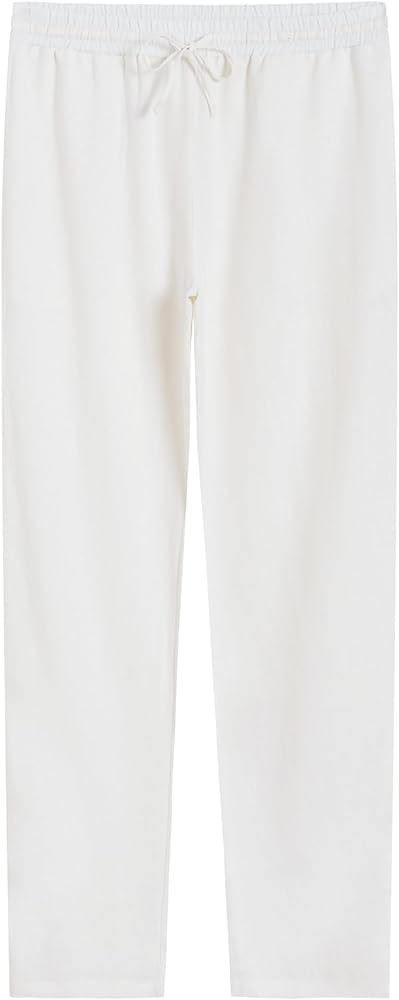 Weintee Women's 34" Inseam Tall Linen Pants with Pockets