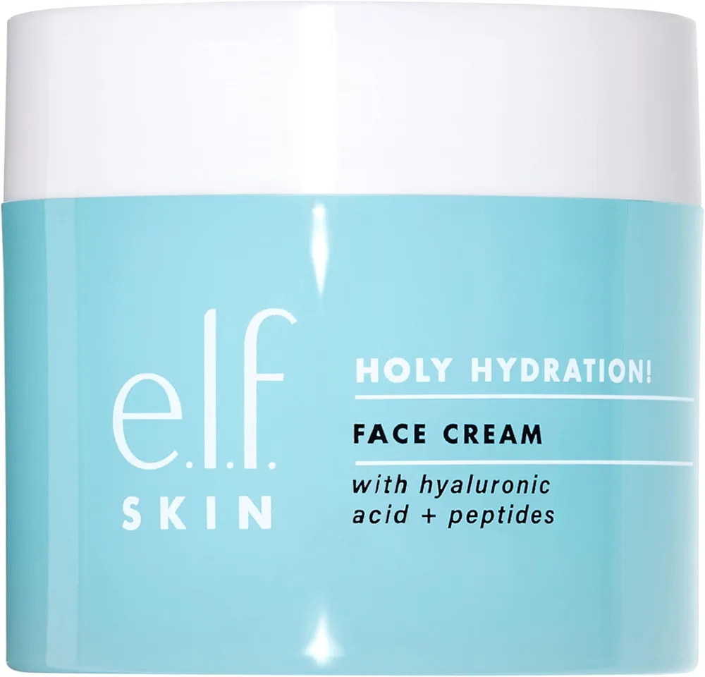 e.l.f. SKIN Holy Hydration! Face Cream, Moisturizer For Nourishing & Plumping Skin, Infused With Hyaluronic Acid, Vegan & Cruelty-Free, 1.8 Oz