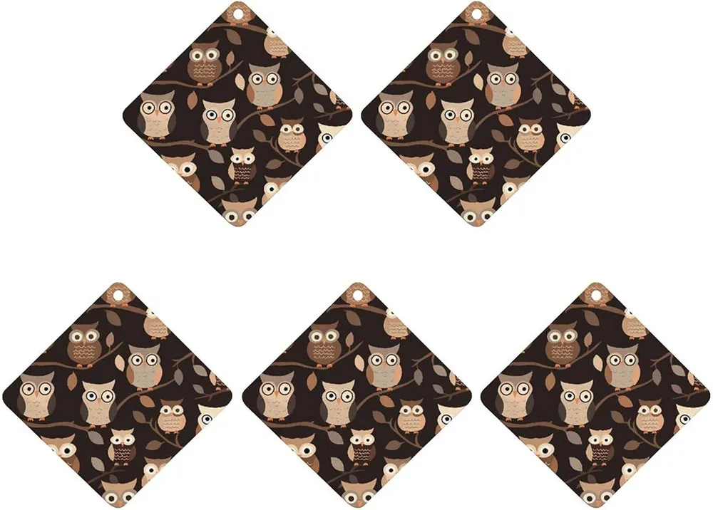 5 Pcs Car Air Fresheners Hanging Air Freshener Cute Brown Cartoon Owls Hanging Scented Cards Fragrance Scented Cards for Car Car Aromatherapy Tablets for Car