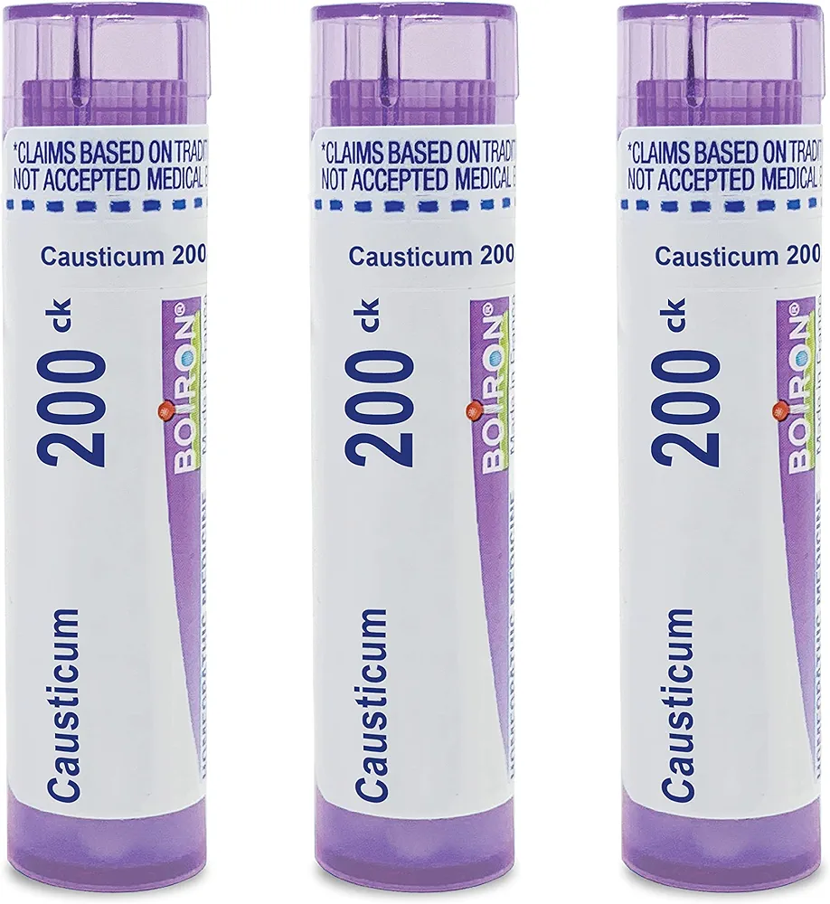 Boiron Causticum 200Ck Homeopathic Medicine for Bladder Incontinence Relief - Pack of 3 (240 Pellets)