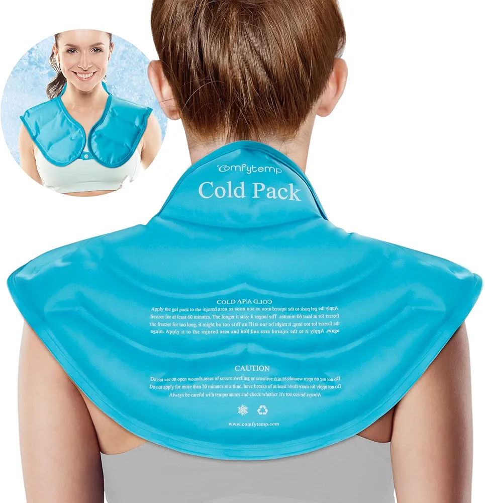 Comfytemp Ice Pack for Neck and Shoulders and Ankle Ice Pack Wrap 2 Pack Bundles