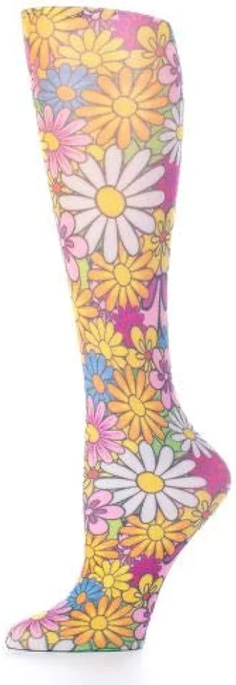 Celeste-Stein-CMPSQ-3-2144 20-30 mmHg Compression Sock - Queen - Colorful Daisies