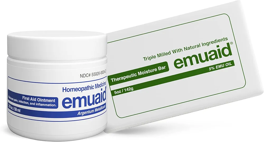 emuaid Eczema Repair Kit Regular Strength 2oz with Therapeutic Moisture Bar is Also Suitable for Lichen Planus, Bed Sores, Ringworm and Cracked Heels