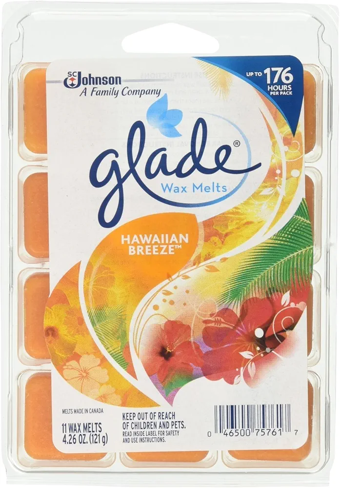 Glade Wax Melts Air Freshener Refill, Hawaiian Breeze, 11Count, 4.26 oz