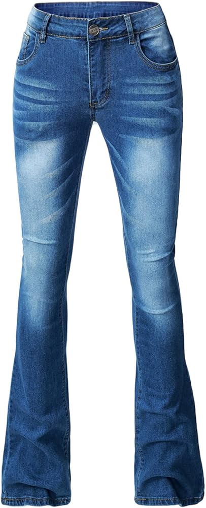 Flare Jeans for Women Bell Bottom Jeans Skinny Stretchy Denim Pants Skinny Jeans Available in Large Sizes