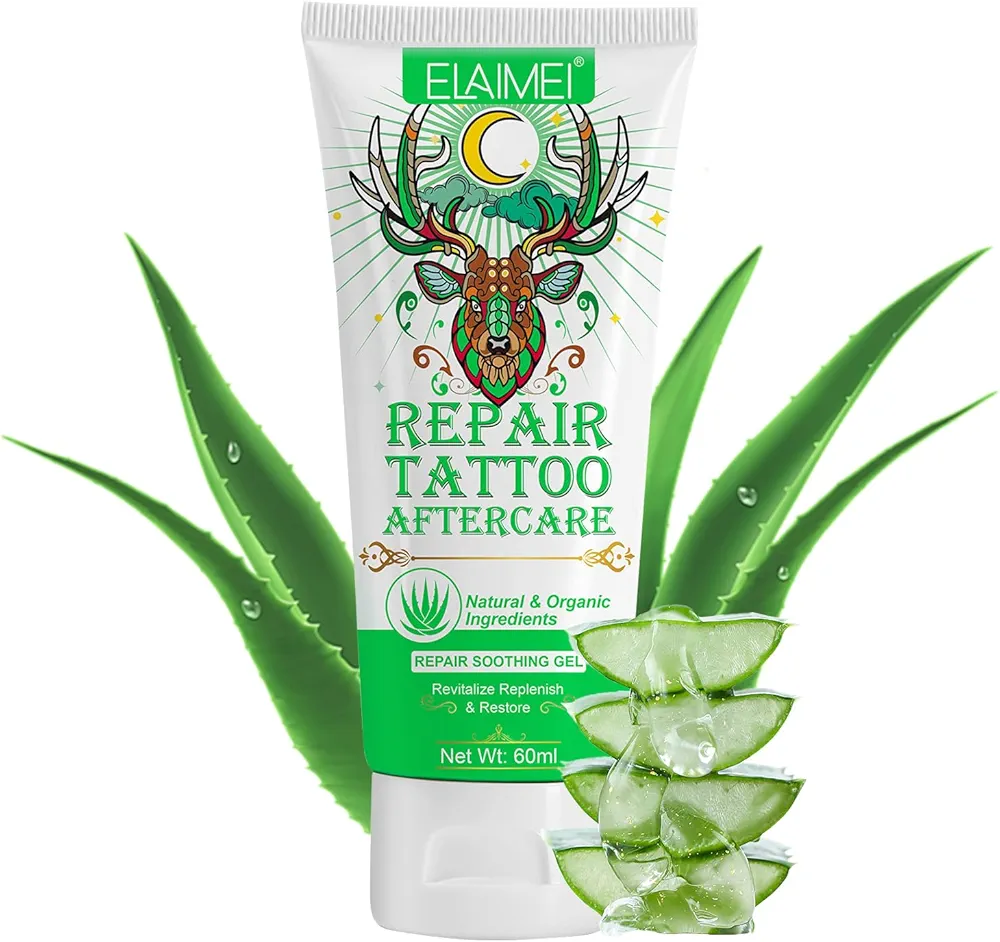 Tattoo Aftercare Soothing Gel Moisturizer for Fresh Tattoo Cooling Relief Soothing Tattoo Care with Aloe Almond Reduce Irritation attoo Balm for Brightening Enhancing Preserving Tattoo Lotion