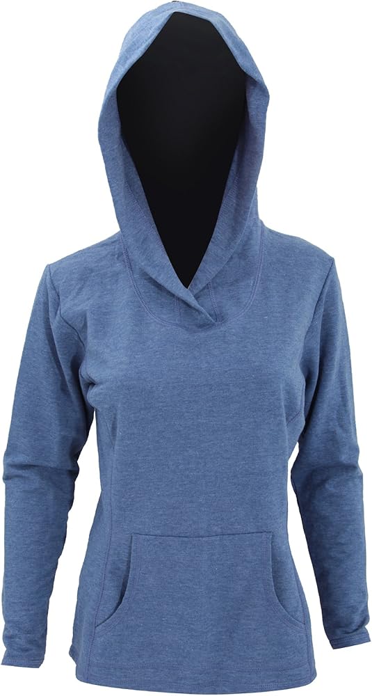 Anvil Womens/Ladies Hooded French Terry Sweatshirt/Hoodie (L (12-14 US)) (Heather Blue)