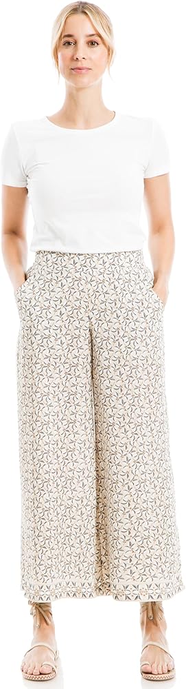 Max Studio Women's Crepe Crop Wide Leg Pant