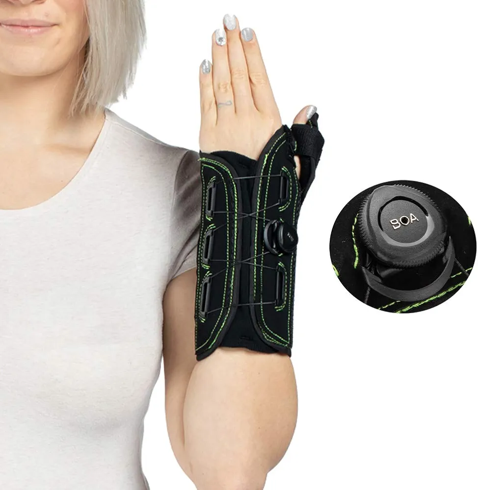 Thumb and Wrist Spica Splint with Advanced Boa Technology Brace for Arthritis, Tendonitis, Carpal Tunnel Syndrome Pain Relief-Left Hannd Large.