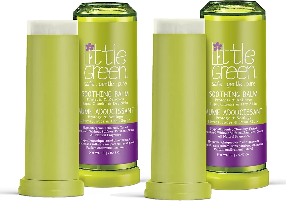 Little Green Soothing Balm, Moisturizing Balm for Baby and Kids Chapped Lips, Cheeks & Dry Skin