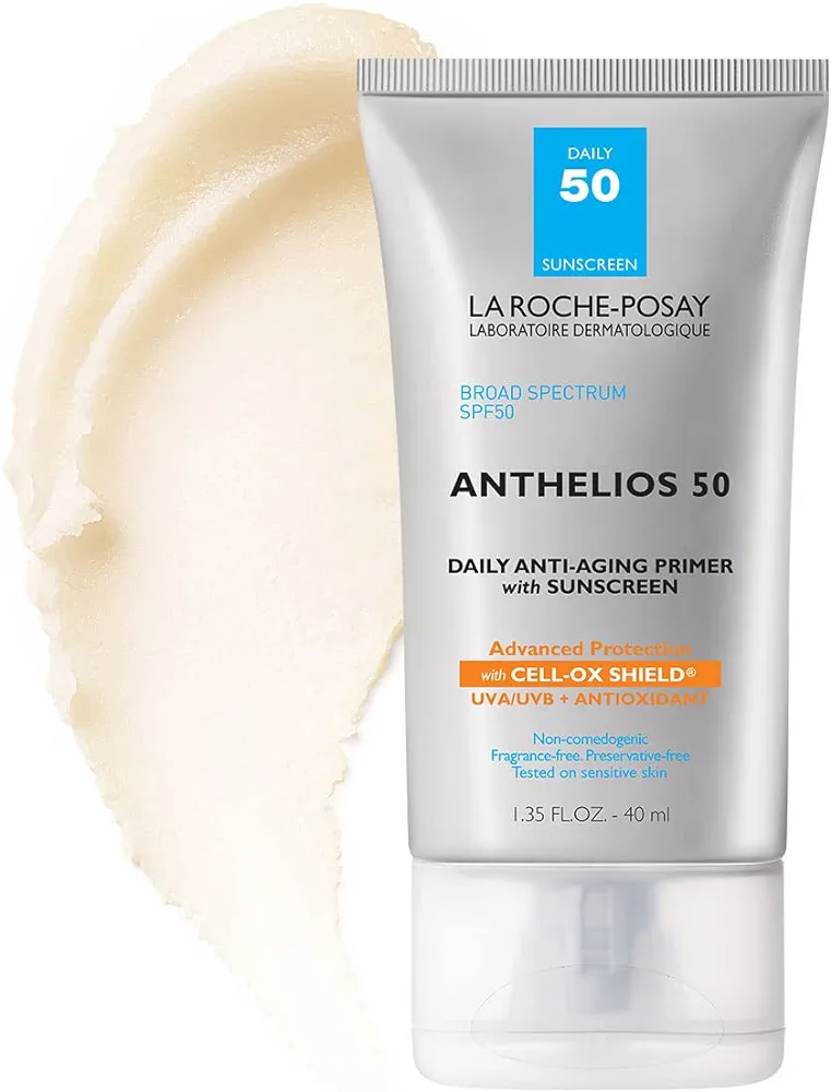 La Roche-Posay Anthelios Anti-Aging Primer with Sunscreen, 50 SPF, Blurs Fine Lines and Wrinkles with Daily Sun Protection, 1.35 Fl Oz (Pack of 1)