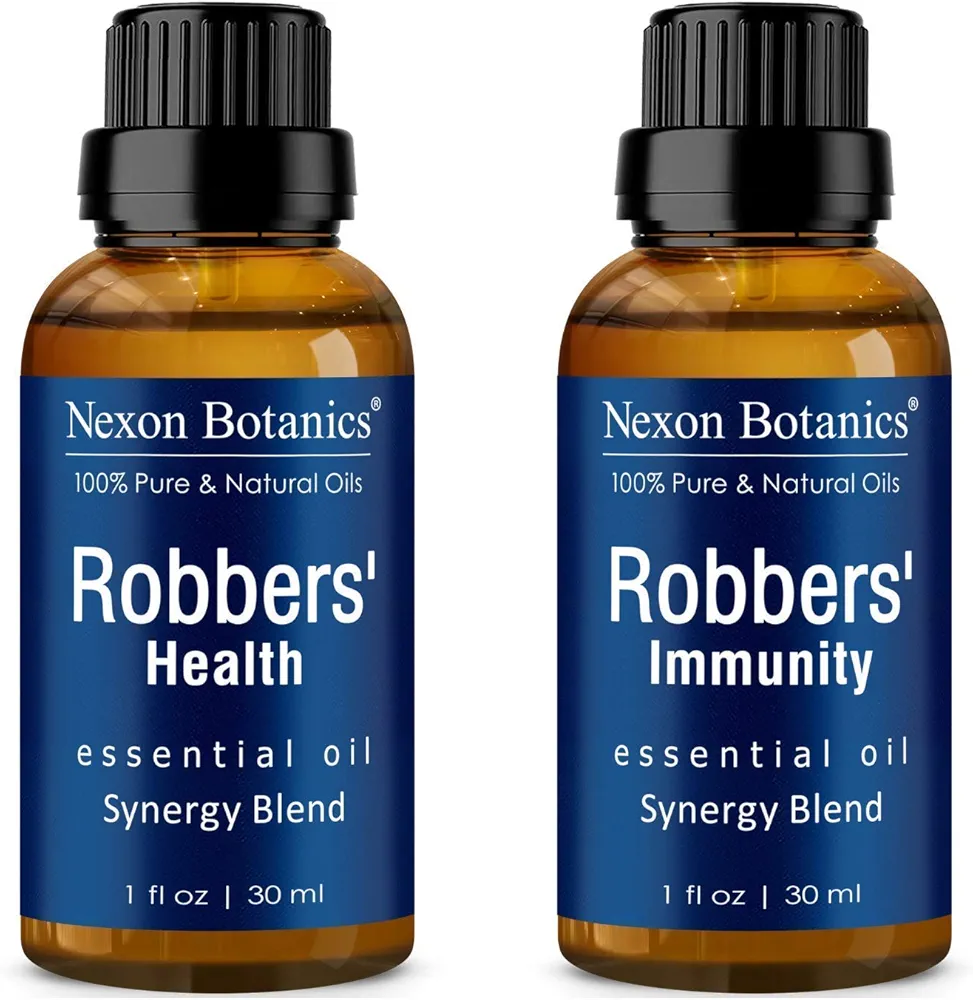 Nexon Botanics Robber's Health and Robber's Immunity Essential Oil Blends Bundle - Inspired by The Legend of Four Thieves- Known for Strong Purifying Properties - Natural, Pure and Undiluted