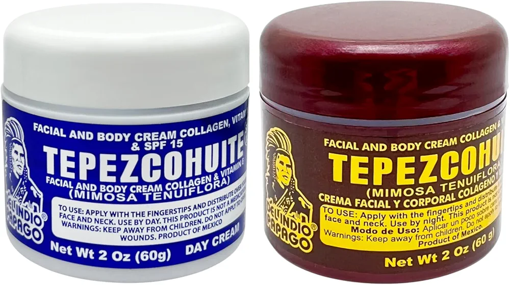 Del Indio Papago Cream Moisturizer Bundle - 2 oz Day and Night Cream for Face and Body - Hydrating and Nourishing Anti-Aging Creams for a Healthy Glow