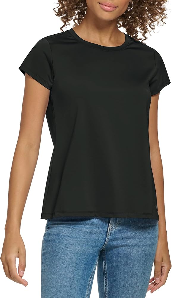 Calvin Klein Women's Sportswear Short Sleeve,Black,XS