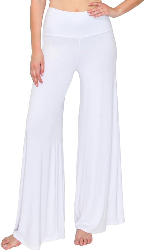 Women's Stretchy Wide Leg Palazzo Lounge Pants High Waist Palazzo Pants (S~XL)