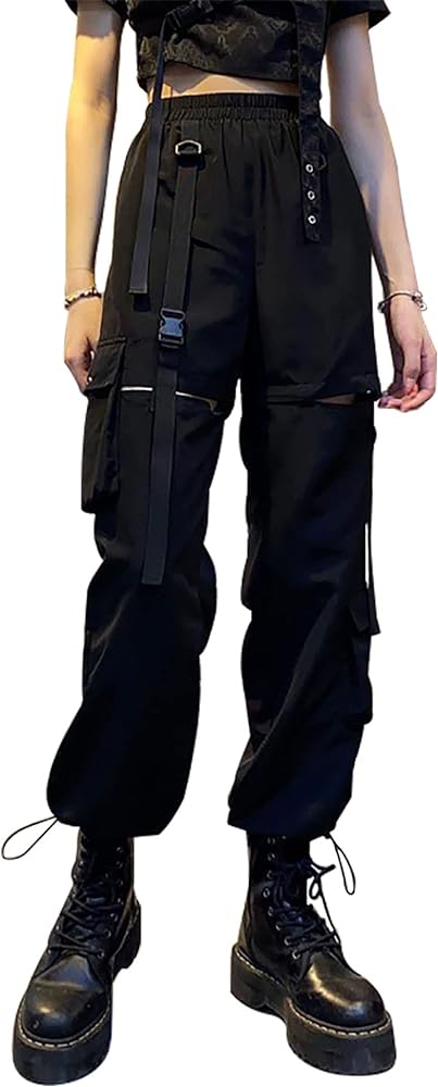 Kisswow Detachable Cargo Pants for Women Detachable Y2k Streetwear Pants Goth Pants