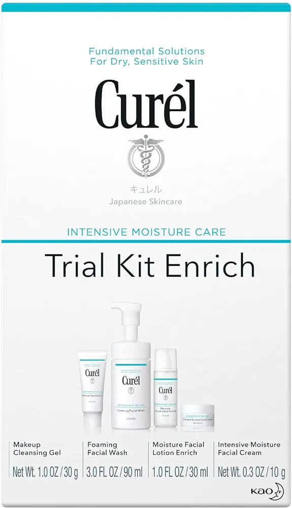 Curel Japanese Skin Care Travel Size Toiletries, for Dry, Sensitive Skin, Travel Size Face Wash, Travel Size Lotion, Travel Size Makeup Remove