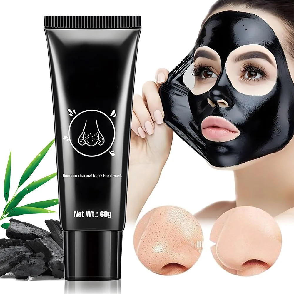 Blackhead Remover Mask, Activated Charcoal Peel Off Mask, Charcoal Peel Off Black Mask Facial Mask Purifying and Deep Cleansing for All Skin Types, (60g)