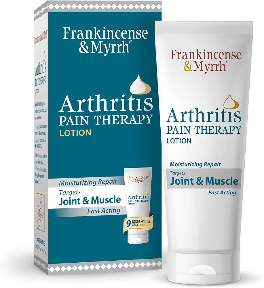 Frankincense & Myrrh Arthritis Pain Reliever Therapy Lotion – Topical Arthritis Pain Relief Cream and Hydrating Skin Repair, Body Pain Relief for Sciatica, Knee, Back, Joints, Neck, 3 Ounces - 1 Pack