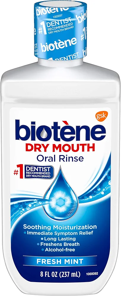 biotène Oral Rinse Mouthwash for Dry Mouth, Breath Freshener and Dry Mouth Treatment, Fresh Mint - 8 fl oz