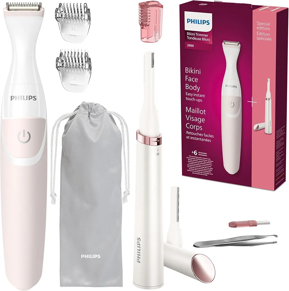 Philips Beauty Women's Bikini Trimmer and Precision Trimmer Special Edition Bundle, BRT387/90