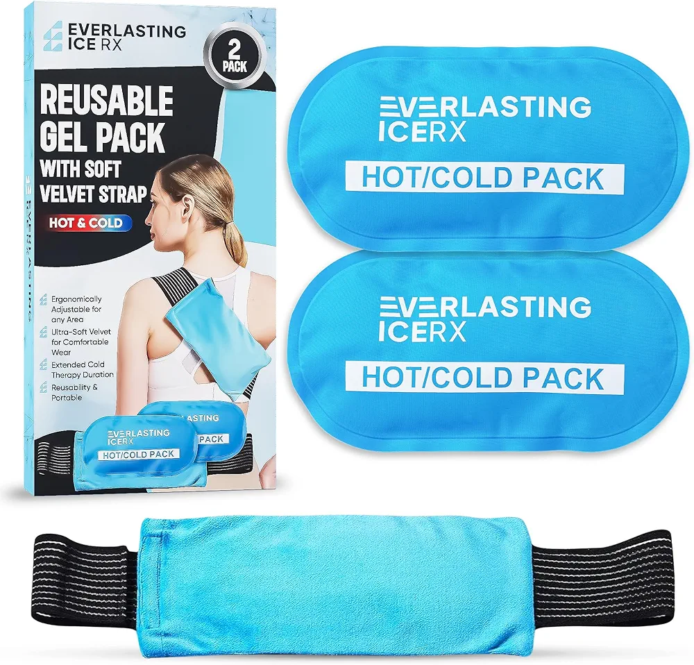 Reusable Hot and Cold Gel Ice Pack Wrap (2 Pack) - Hot and Cold Therapy Solution for Injuries - Adjustable & Flexible for Knees, Back, Shoulders, Arms, and Legs - Ice Packs for Injuries Reusable