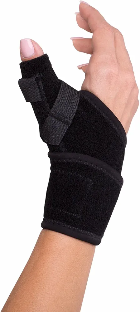 DonJoy DA161TB01-BLK Wrap Around Stabilizing Thumb Splint, Black, Adjustable, Fits 5.5" to 9.5"