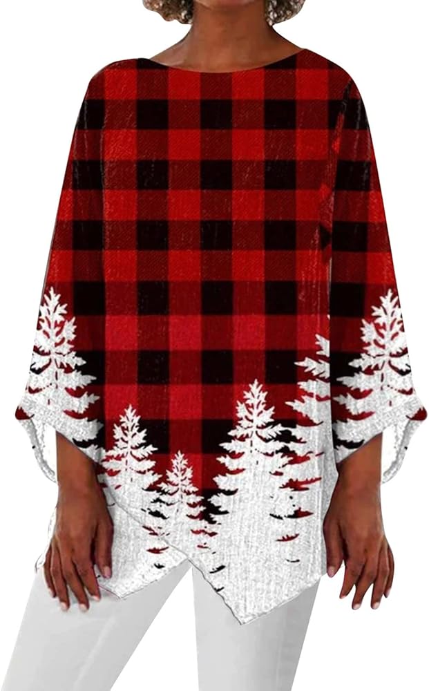 Graphic Sweatshirts for Women Casual Christmas Long Clothing Thanksgiving Bright Aesthetic Winter Snowman Tunics Loose Merry Dress Cashmere Red Fashion Knitted Off Shoulder Hoodies Wine XXL D2MSY818