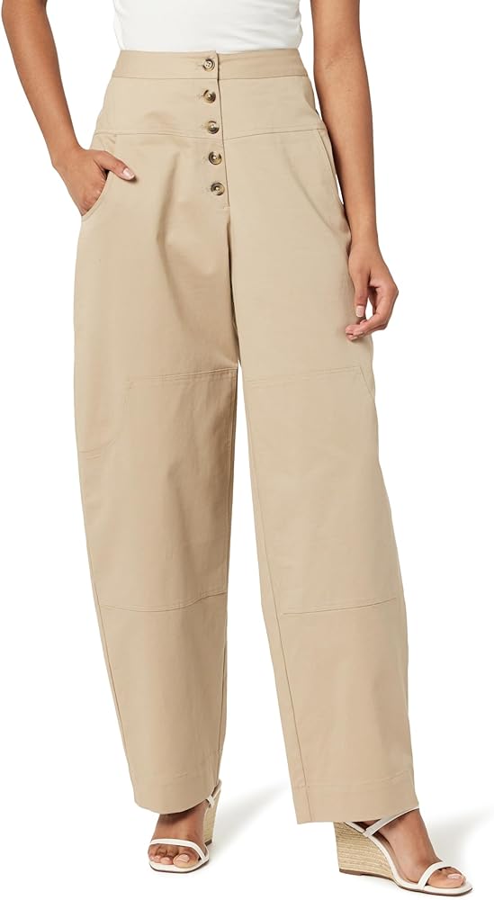 The Drop Women's Travertine High-Waist Barrel Leg Pants by @takkunda