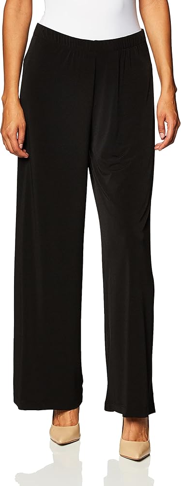 AGB Women's Soft Knit Palazzo Wide Leg Pant (Petite, Standard and Plus Sizes)