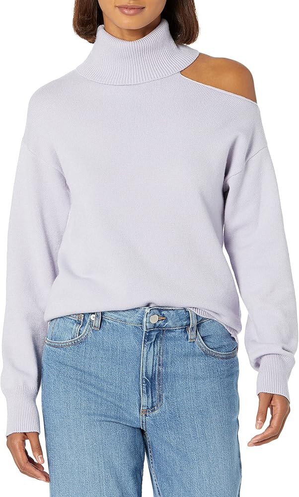 The Drop Women's Standard Josephine Long-Sleeve Cutout Loose Turtleneck Sweater