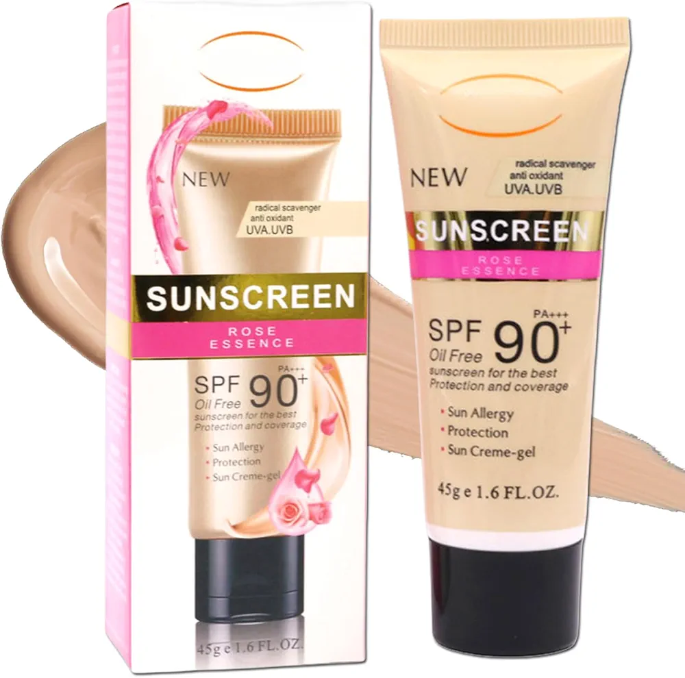 Oil Free Sport Sunscreen, SPF 90 Sun Screen Protector for Face and Body, Sports Sunscreen, High Sun Screen Protector for Face, Natural Sunscreen Cream，Sweatproof Sunscreen