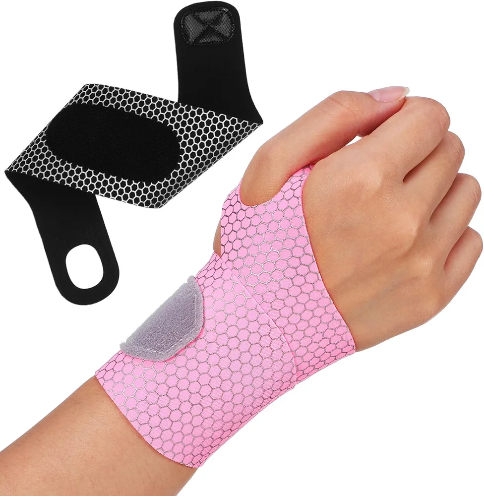 2PCS Carpal Tunnel Wraps Adjustable Elastic Thumb Compression Sleeve Support Straps for Fitness, Joint Pain, Tendonitis, Arthrits Pain Relieving