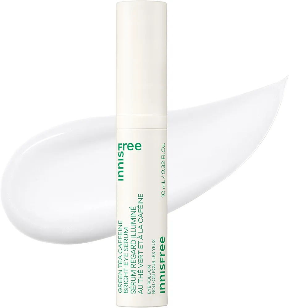 innisfree Green Tea Caffeine Bright-Eye Serum with Niacinamide, Cooling Korean Eye Serum, Hydrating Eye Cream (Packaging May Vary)