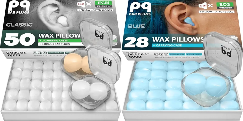 PQ 50 Wax Silicone Ear Plugs & 28 Wax Silicone Ear Plugs Blue