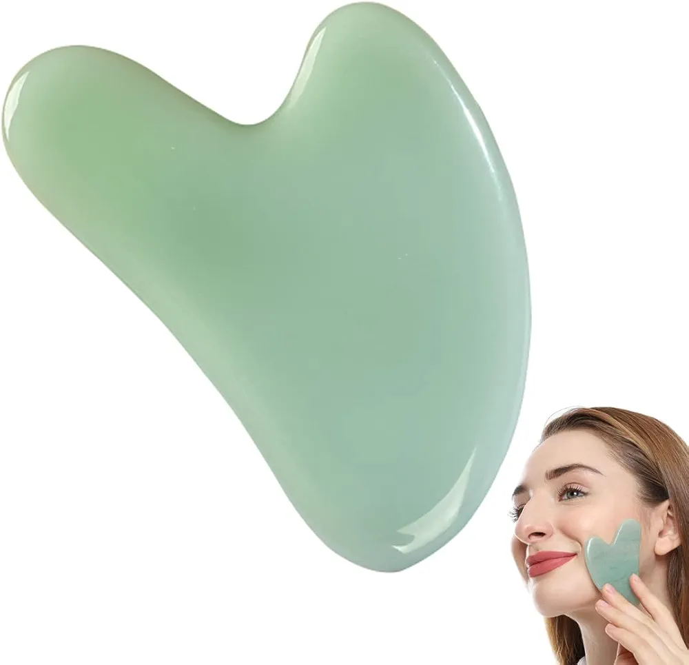 Gua Sha Facial Tools with Heart-Shaped Scraping Board - GuaSha Stone for Face and Neck Massage Tool