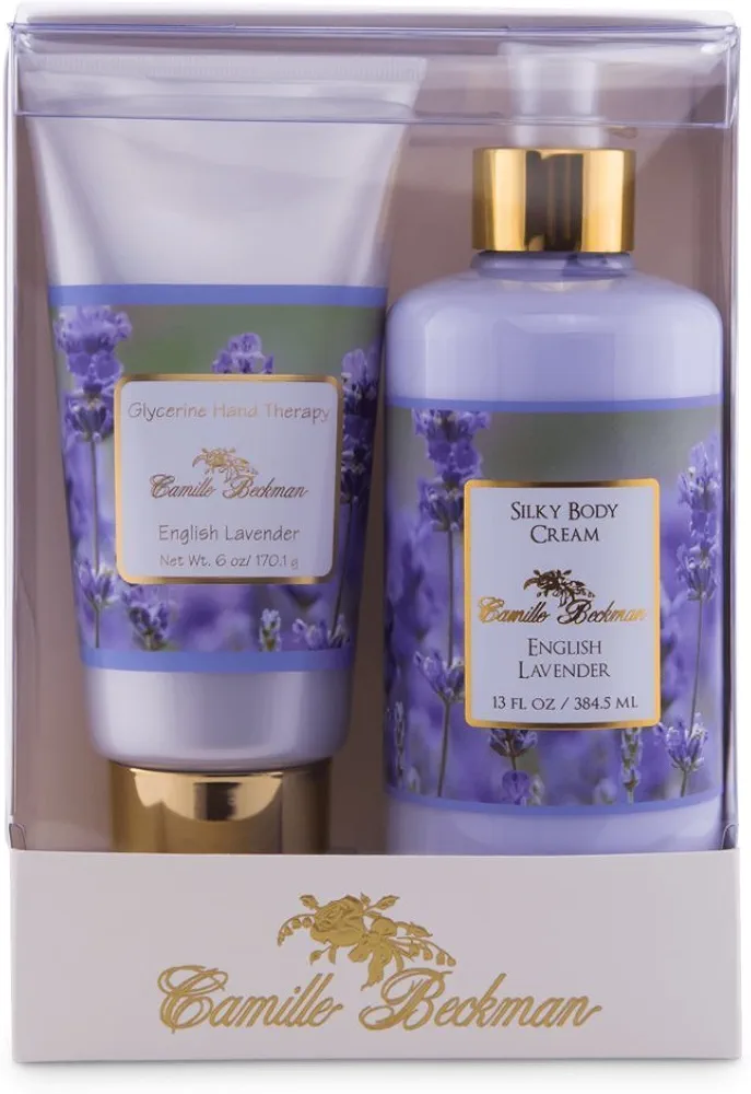 Camille Beckman Hand and Body Duet Set, Silky Body and Glycerine Hand Cream, English Lavender