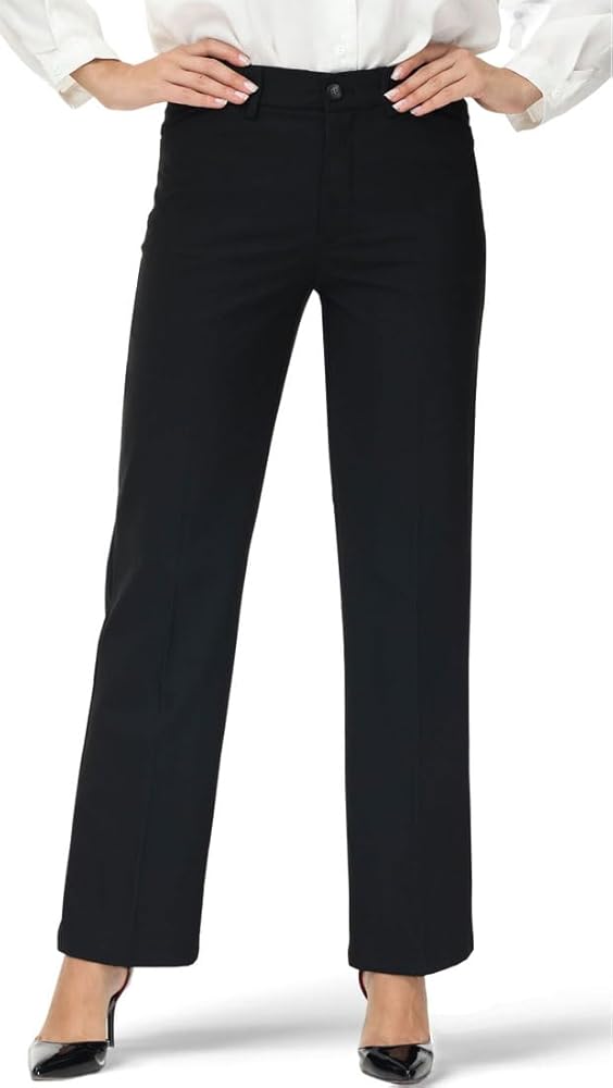 Soojun Women's Comfort Flex Waist Straight Leg Dress Pants