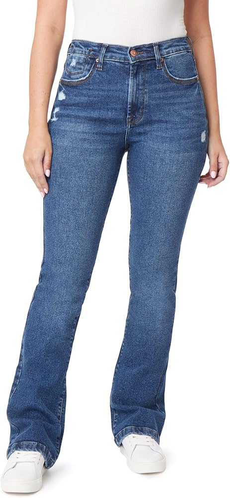 kensie Jeans for Women The Tessa High-Rise Bootcut w/Clean Hem 32-Inch Inseam, Size 0-14