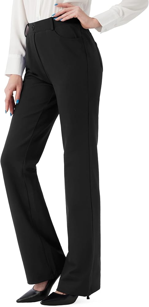 Women's Stretchy Bootcut Dress Pants Office Work Business Casual Slacks with Pockets 30"/32" Inseam