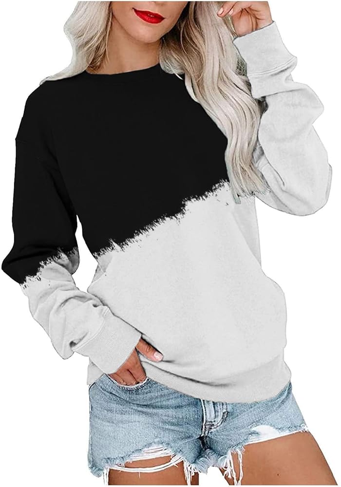 Fall Sweatshirts For Women 2023, Women's Solid Color Long Sleeve Round Neck Comfortable Lightweight Sweatshirt