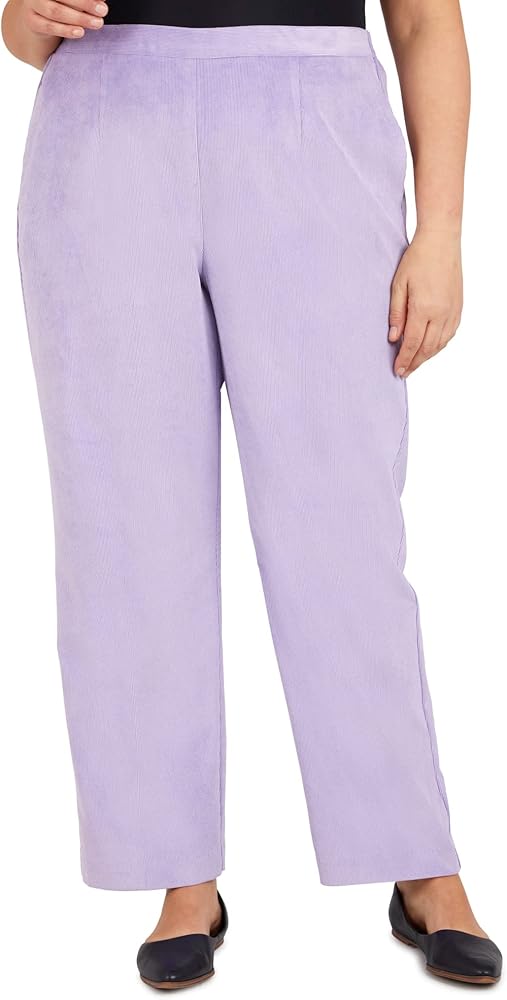 Alfred Dunner Women's Plus-size Womens Corduroy Pull-On Straight Leg Regular Length Pant