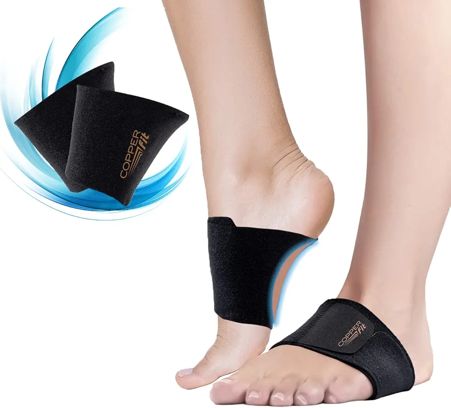 Copper Fit CFACBP Health Unisex Arch Relief Plus with Built-In Orthotic Support, Black