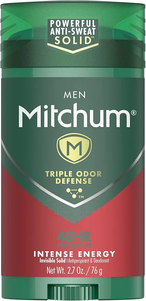 Mitchum Men's Deodorant, Antiperspirant Stick, Triple Odor Defense Invisible Solid, 48 Hr Protection, Dermatologist Tested, Intense Energy, 2.7 Oz (Pack of 1)